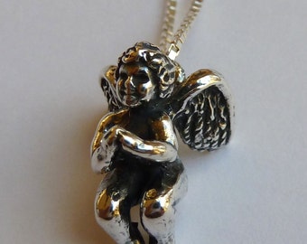 Sterling Silber Engel Cherub Halskette