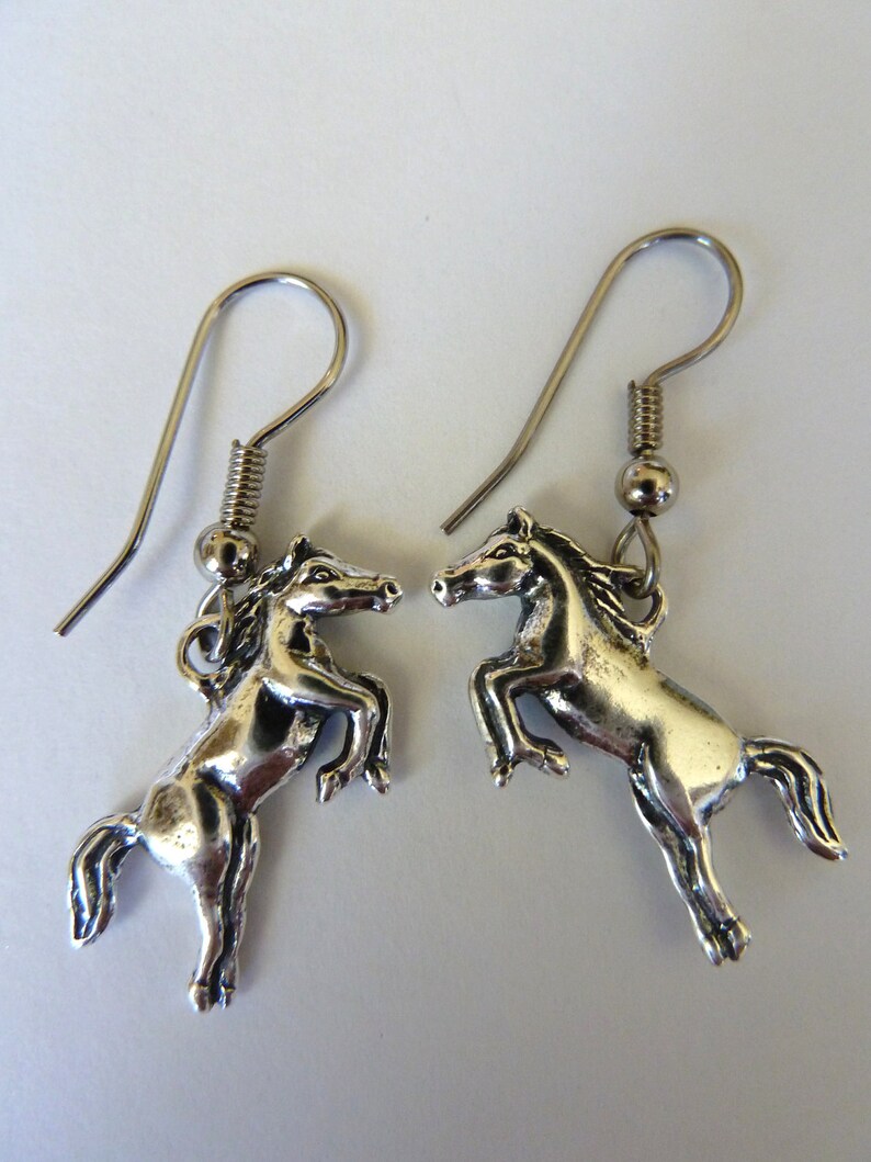 Sterling Silver Large Leaping Horse Necklace image 3