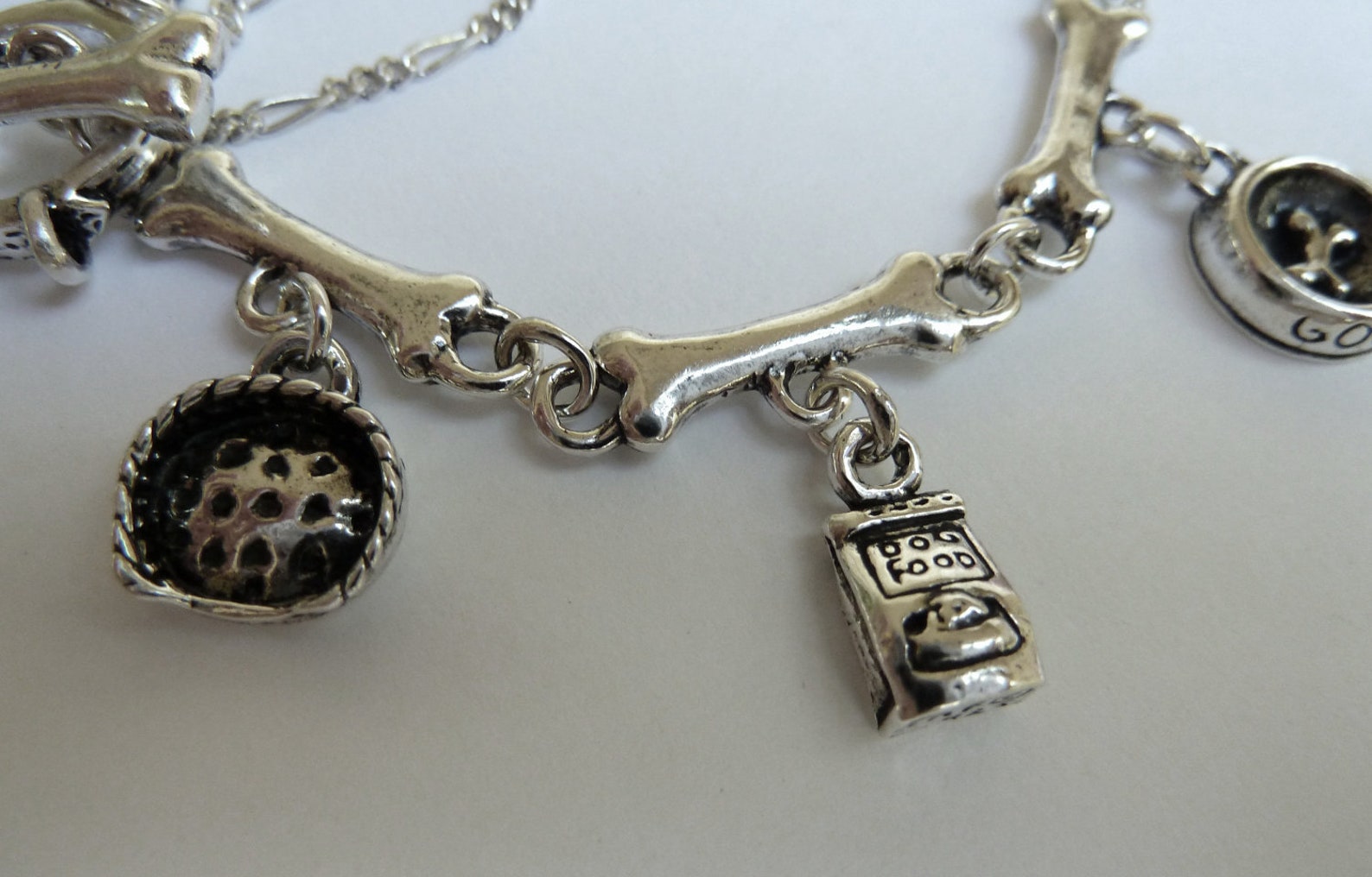 Sterling Silver Dog Charm Bracelet Etsy