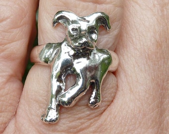 Sterling Silver Happy Jack Russel Terrier Dog Ring