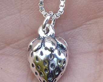 Sterling Silver Strawberry Necklace