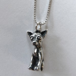 Sterling Silver Chihuahua Necklace image 1