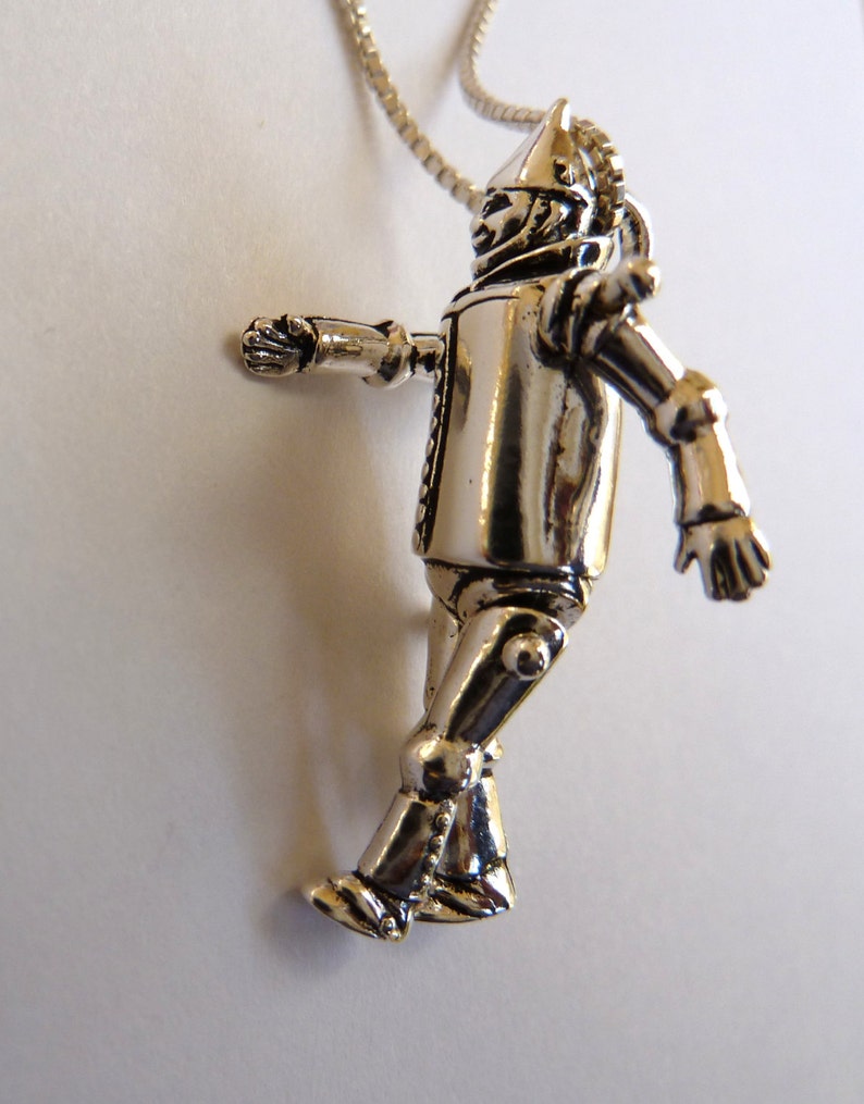 Sterling Silver Moveable Wizard of Oz Tinman Necklace image 3