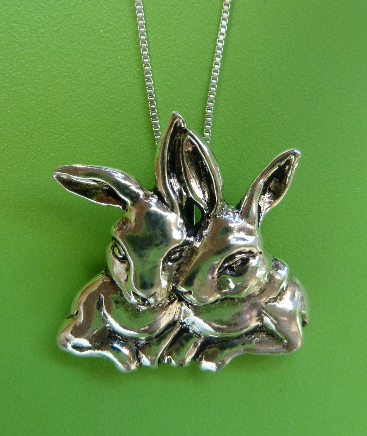 Sterling Silver-rabbit Necklace-bunny Necklace-hare Necklace-bunny
