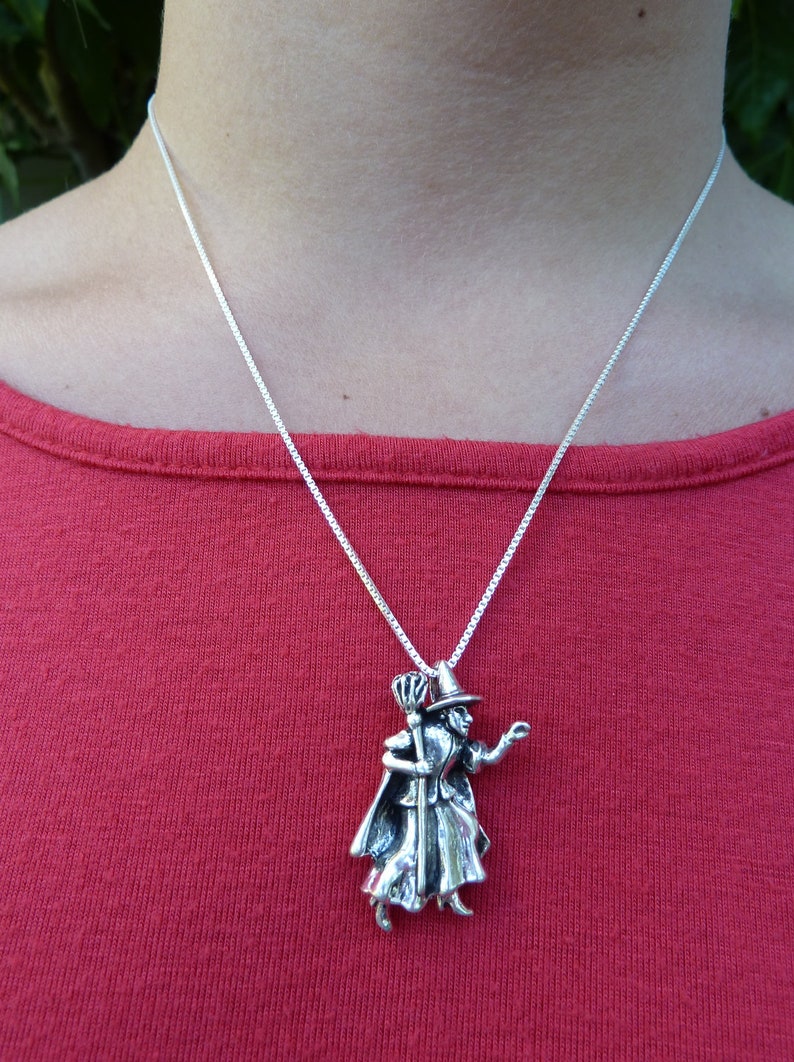 Sterling Silver Witch Necklace Witch Pendant Moveable Wizard Etsy