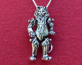 Sterling Silver Moveable Wizard of Oz Cowardly Lion Necklace