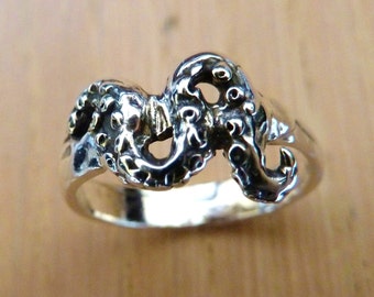 Sterling Silver Octopus Tentacle Ring