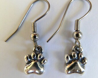 Pawprint-Paw Print-Dog-Earrings-Pawprint Earrings-Paw Print Earrings-Small-Sterling Silver