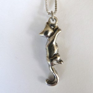 Collier de chat Hang In There en argent sterling image 3