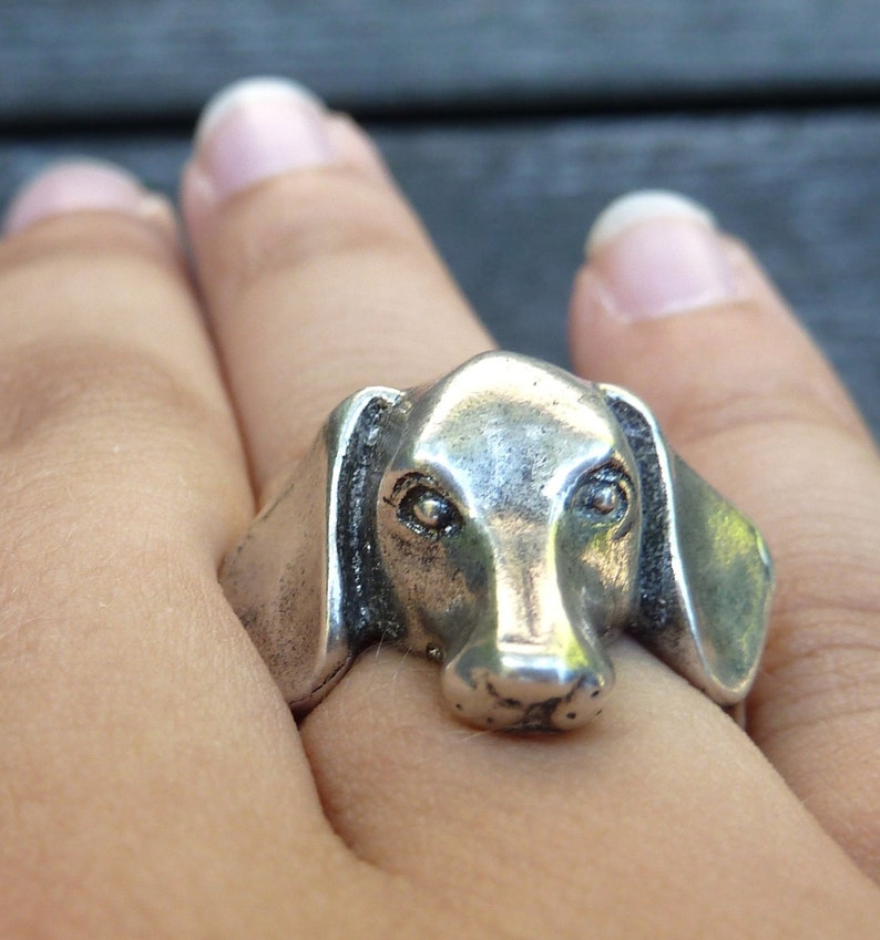 Dachshund Head Ringdog Jewelrydog Ringcanine Jewelrydog Etsy