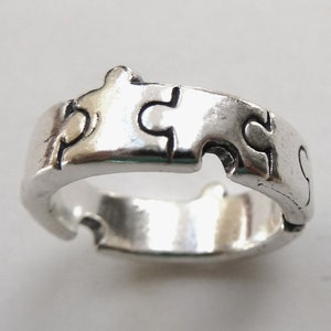 Sterling Silver Jigsaw Puzzle Ring
