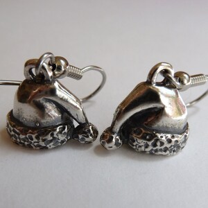 Sterling Silver Santa Hat Earrings