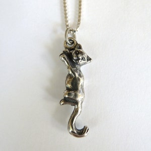 Collier de chat Hang In There en argent sterling image 2