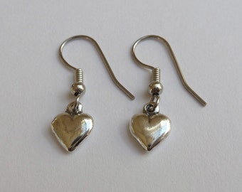 Sterling Silver Solid Heart Earrings