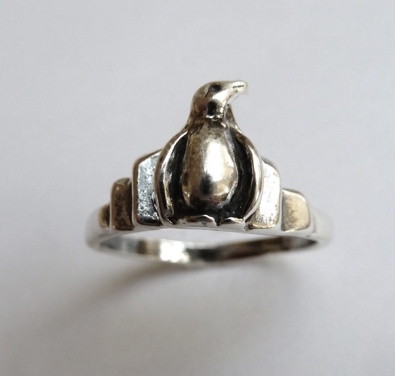 Sterling Silver Penguin Ring imagem 3