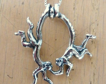 Sterling Silver Spider Monkey Necklace