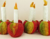 Advent apple,dry felted