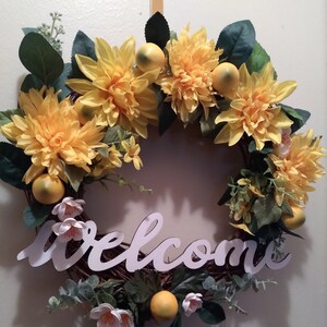 Lemons & Flowers Wreath, Spring Wreath, Summer Wreath