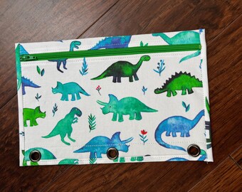 Watercolor DINOSAURS back to school pencil case