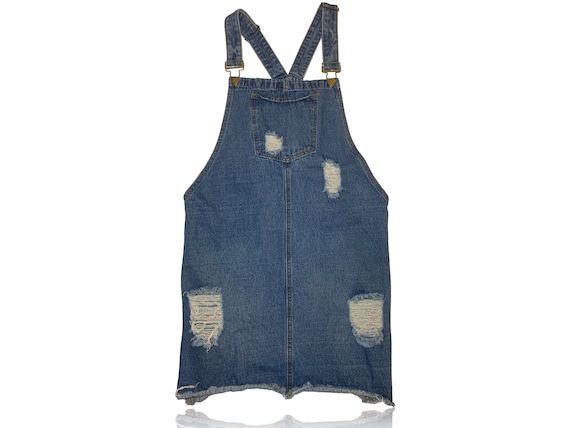 Denim Jumper Dress // Size Medium // Overalls Dress // Twiin Sisters