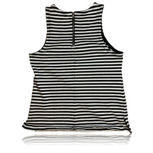 90s Banana Republic Knit Striped Black and White High Neck Top // Size 2 image 2