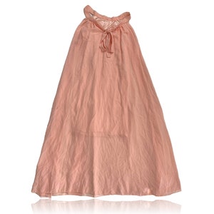 90s Peachy Pink Halter Swing Dress Midi // Flowy Dress // Size Medium