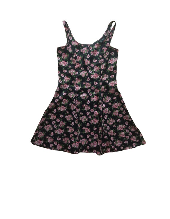 black and pink skater dress