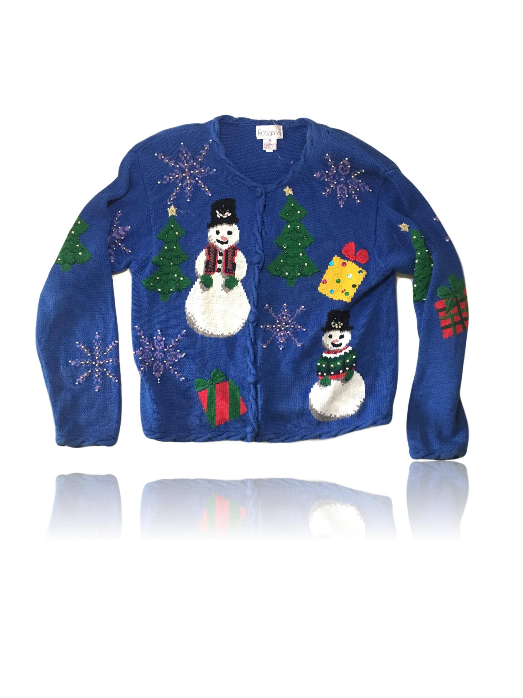 Vintage Christmas Sweater Snowman 