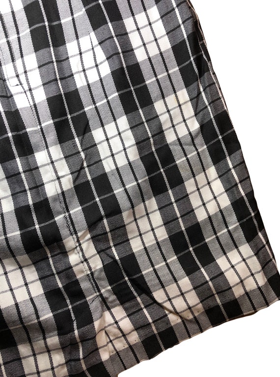 90s Black and White Plaid Bodycon Dress // My Mic… - image 5