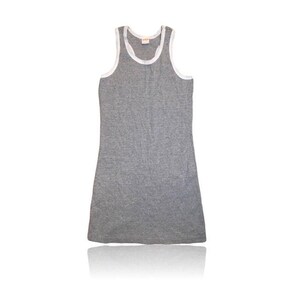 90s Gray and White T-Shirt Tank Dress // Size Small // Venus