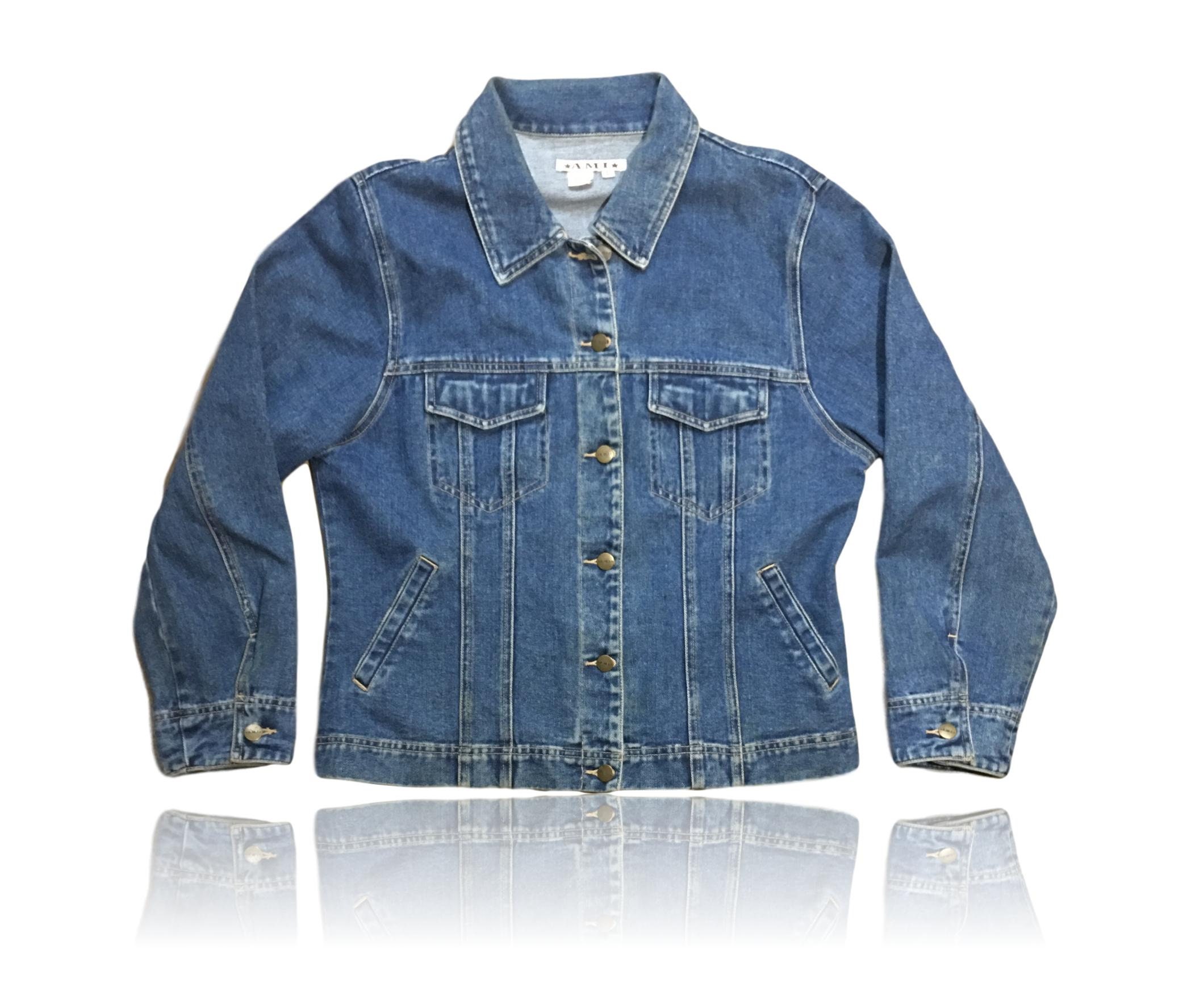 90s Classic Denim Jacket // Front Pockets // A.M.I. // Size