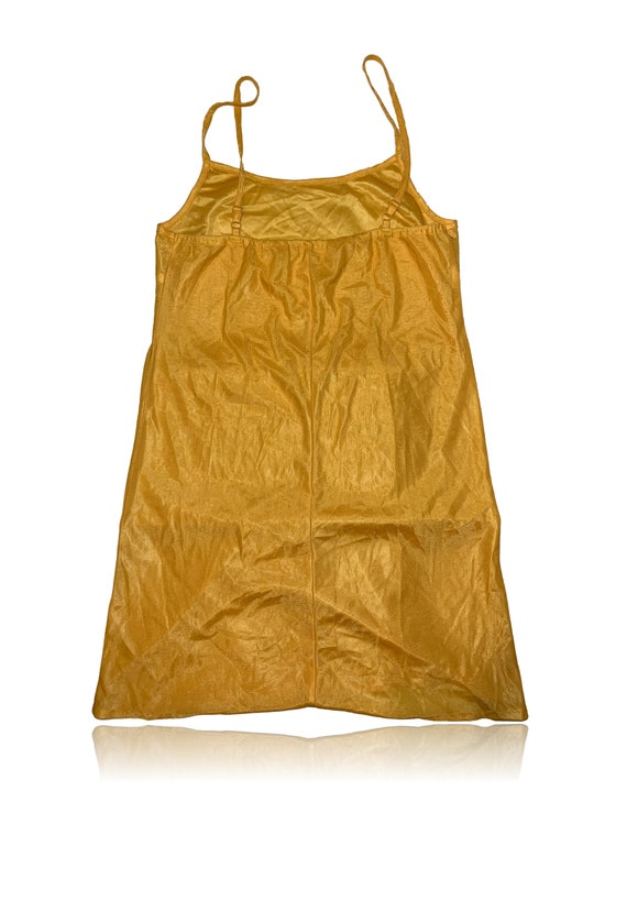 90s Golden Orange Transparent Mini Dress // Size … - image 3