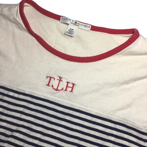 Tommy Hilfiger Striped Long Sleeve Top // Cream and Navy Striped // Size Small image 3