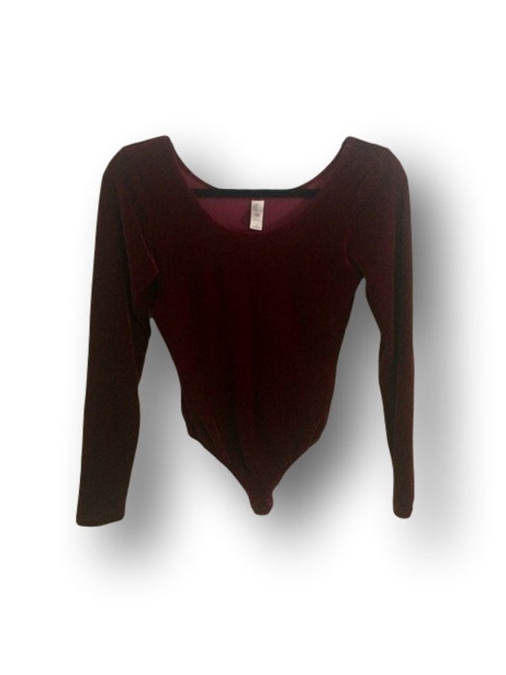 Victoria's Secret Burgundy Velour Bodysuit Leotard