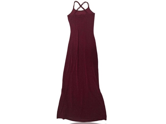 90s Burgundy Strappy Maxi Dress, High Neckline, Leg Slit (juniors Large) -  Etsy