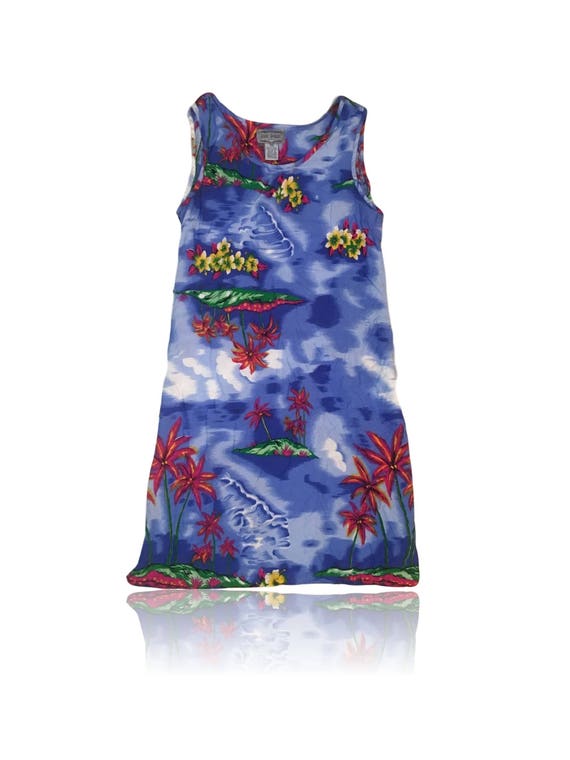 90s Tropical Shift Dress // Tie Back // Jane Ashle