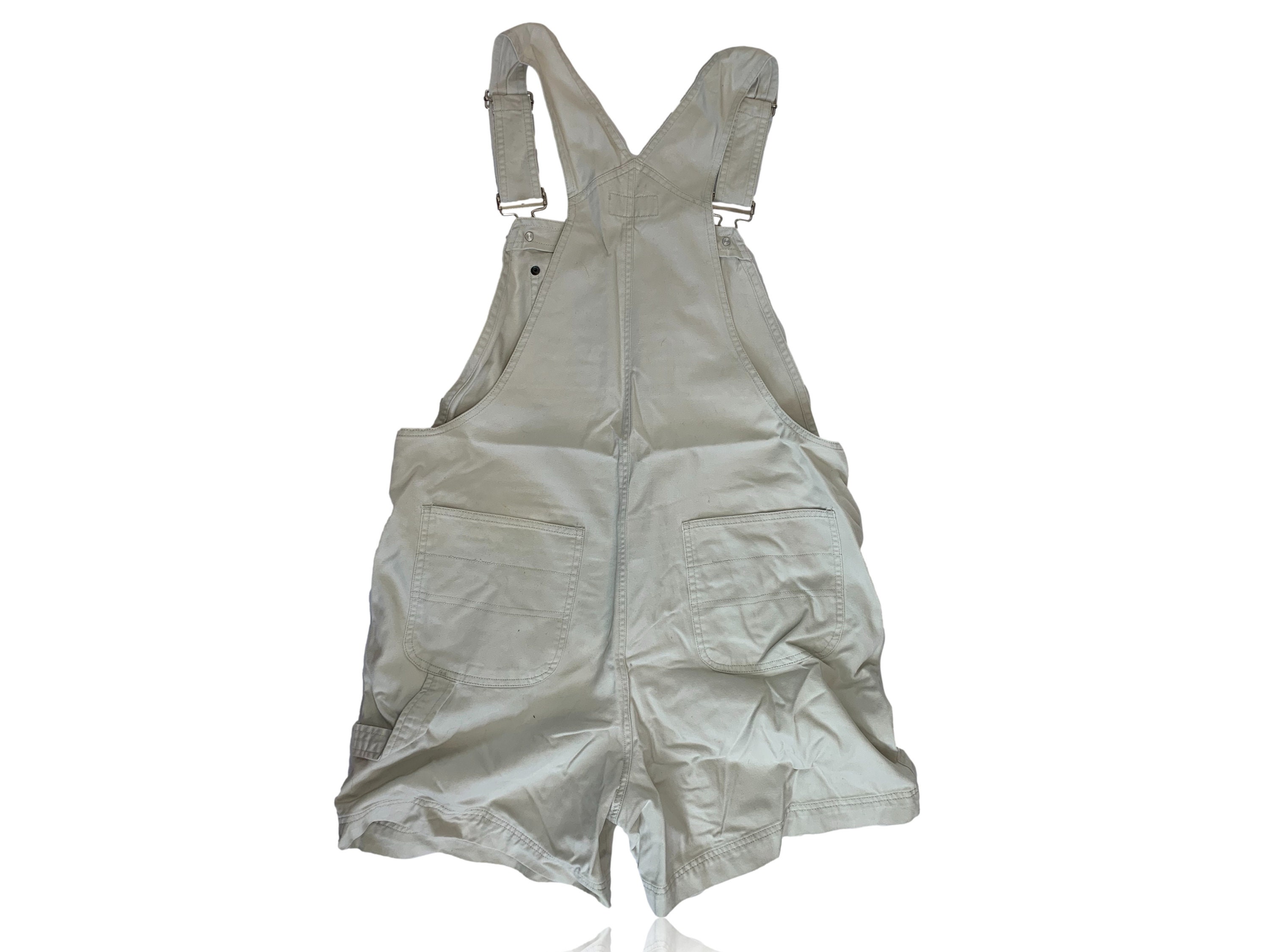 90s Light Khaki Short Overalls // Size 