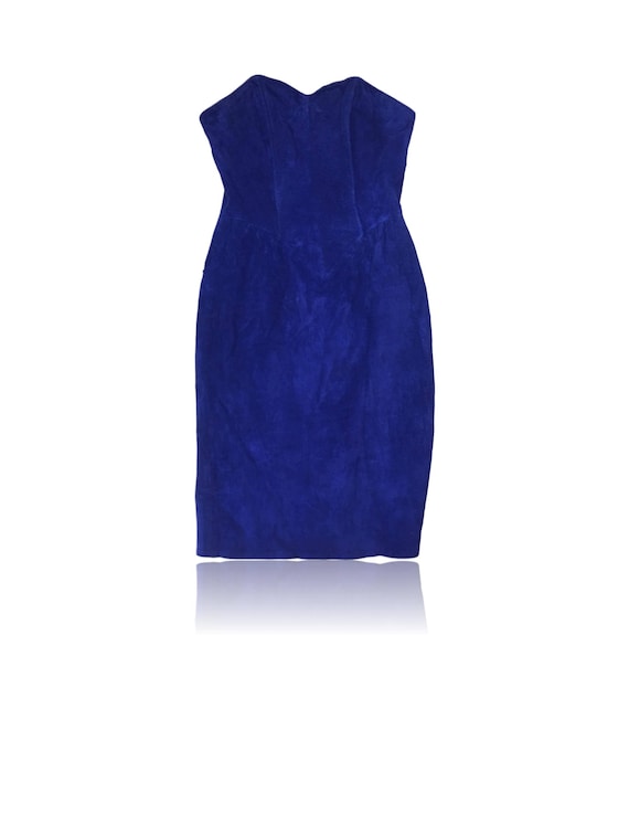 royal blue suede dress