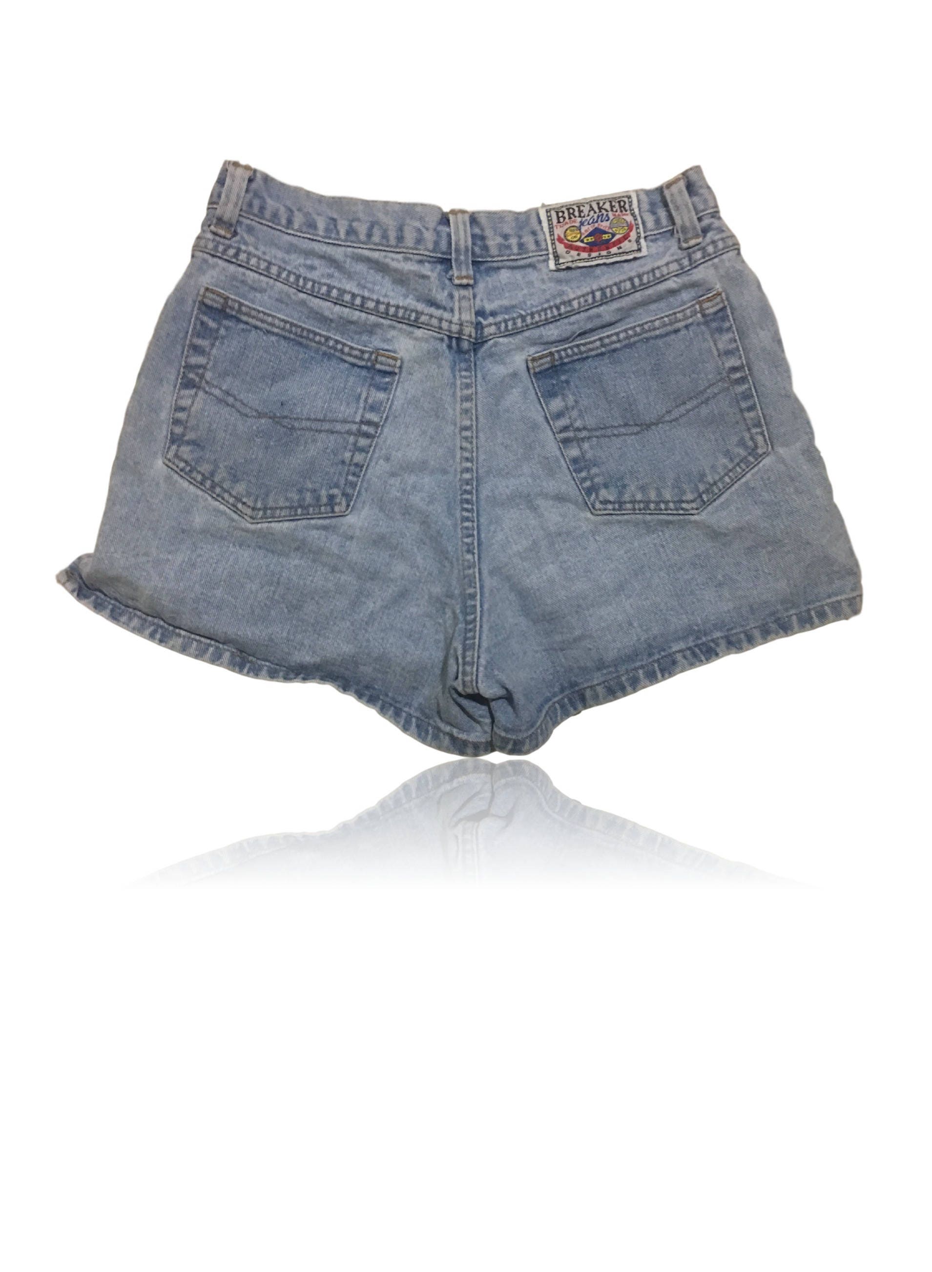80s Light Wash Denim Shorts High Waisted // Breaker Blue