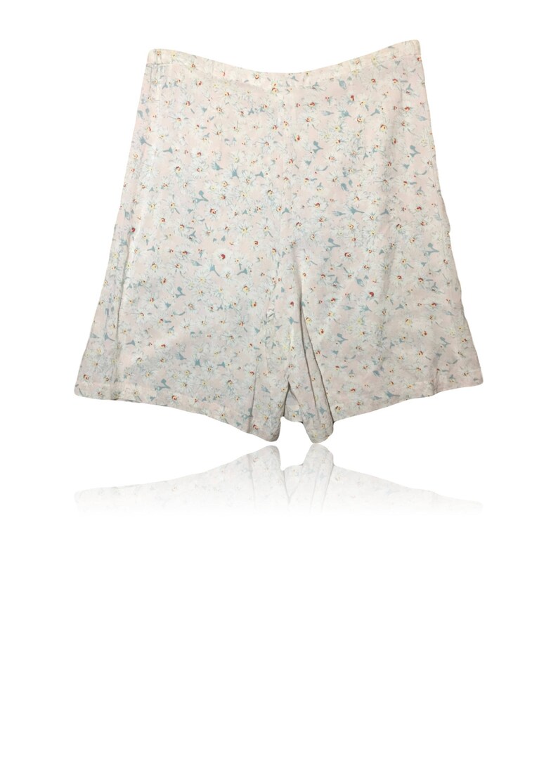 Pastel Pink White Daisy Floral High Waisted Skort Coldwater Creek Size Small