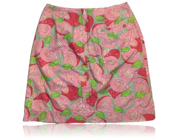 Mini-jupe taille haute Lilly Pulitzer / Rose et vert floraux / Taille 2