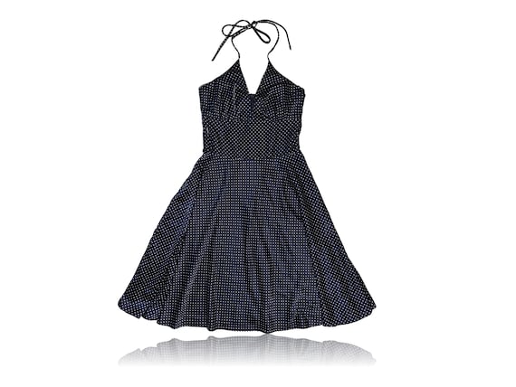 90s Satin Polka Dot Halter Dress, Alyn Paige New York (Size 9/10) 90s Satin Polka Dot Halter Dress, Alyn Paige New York (Size 9/10)