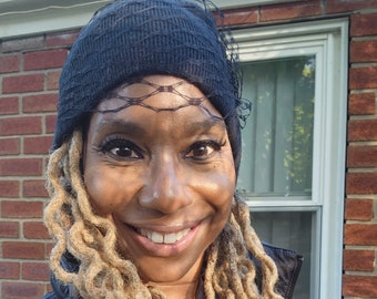 Merino Wool Sequin Veil Beanie Hat: Warm Winter Style