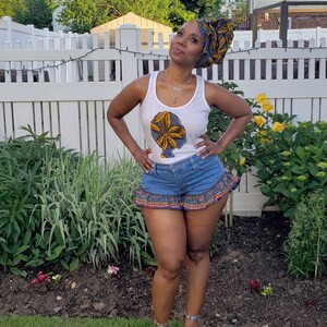 Tank top and headwrap set/ Goddess Tank Top / African Clothing for Women / LiLiGirl Tank Top/ Shorts are NOT for Sale