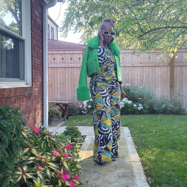 NAJA African Pants |  Wide Leg Fully Lined Trousers | Flat Front Side Pocket Pants | African Print Wide Leg Pants | African Print Pants