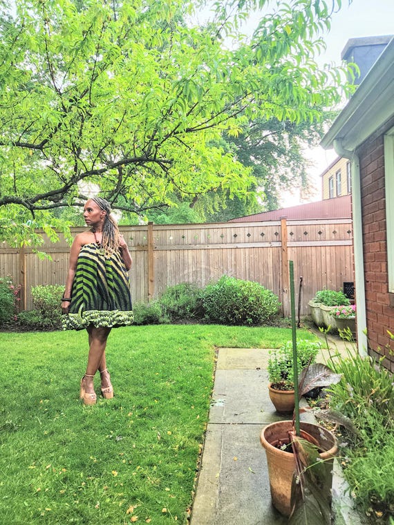 Kiputo African Print Dress, Cotton bubble dress, Off the shoulder bubble dress, Strapless bubble dress, Wedding dress