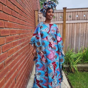 Burgundy African Maxi Dress - Etsy