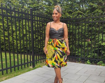 Dani Skirt, African Print Drawstring Skirt, Women's Cotton Skirt, Plus Size Skirt, African Dresses for Women,