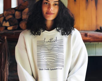 Heartbeat Ephesians 3:17 Sweatshirt, Christian Crewneck, Bible Verse Jumper, Religious Pullover, Inspirational Sweater