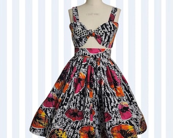 Floral Skirt Set: Boho Bandeau Crop Top, High-Waist Skirt